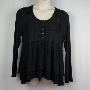 Black long sleeve knit top szXXL!